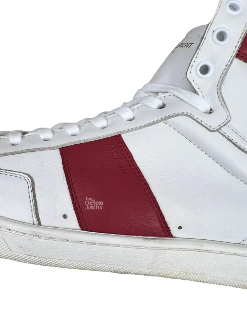 Size 11 Saint Laurent Signature Court Classic SL/10H High Top 418026 White Red